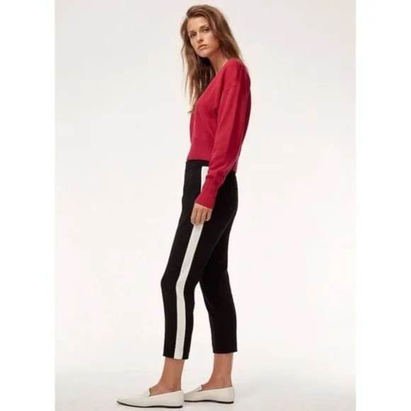 Aritzia Wilfred Darontal Pants Crepe Pants with Side Stripe - Picture 1 of 5